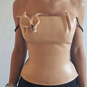 Bustier Arôme en cuir (leather)