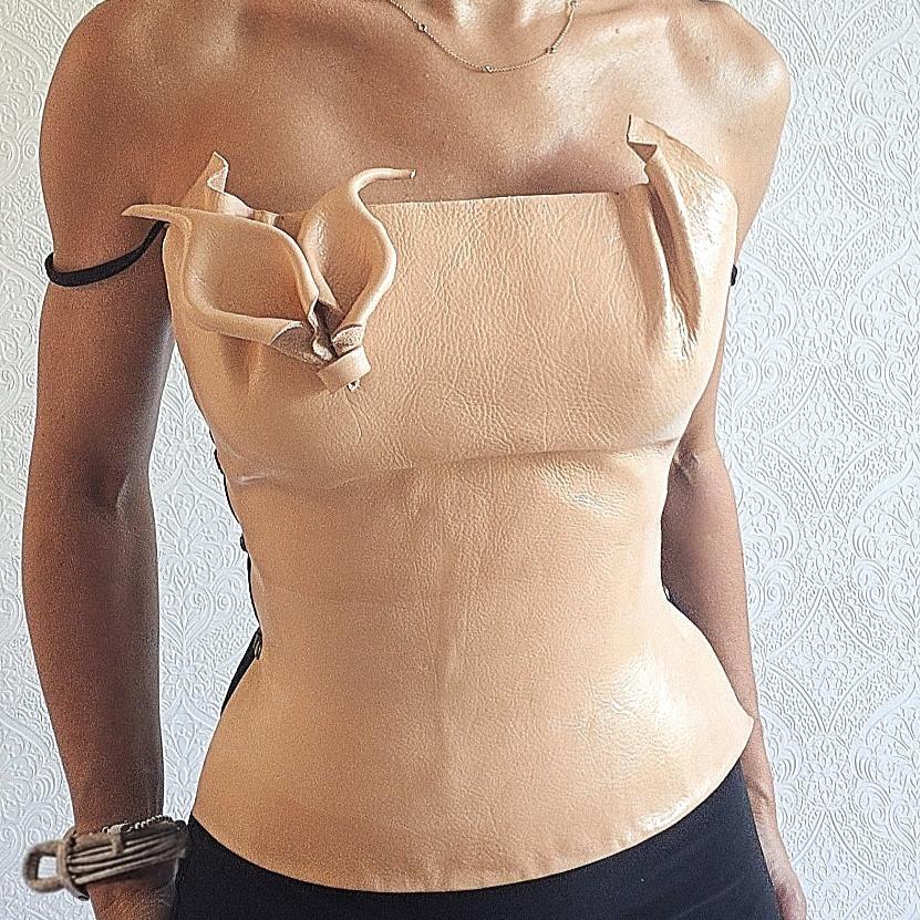 Bustier Arôme en cuir (leather)