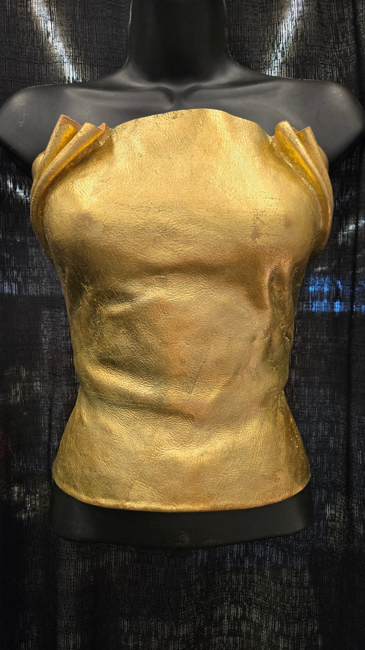 Gold leather overbust
