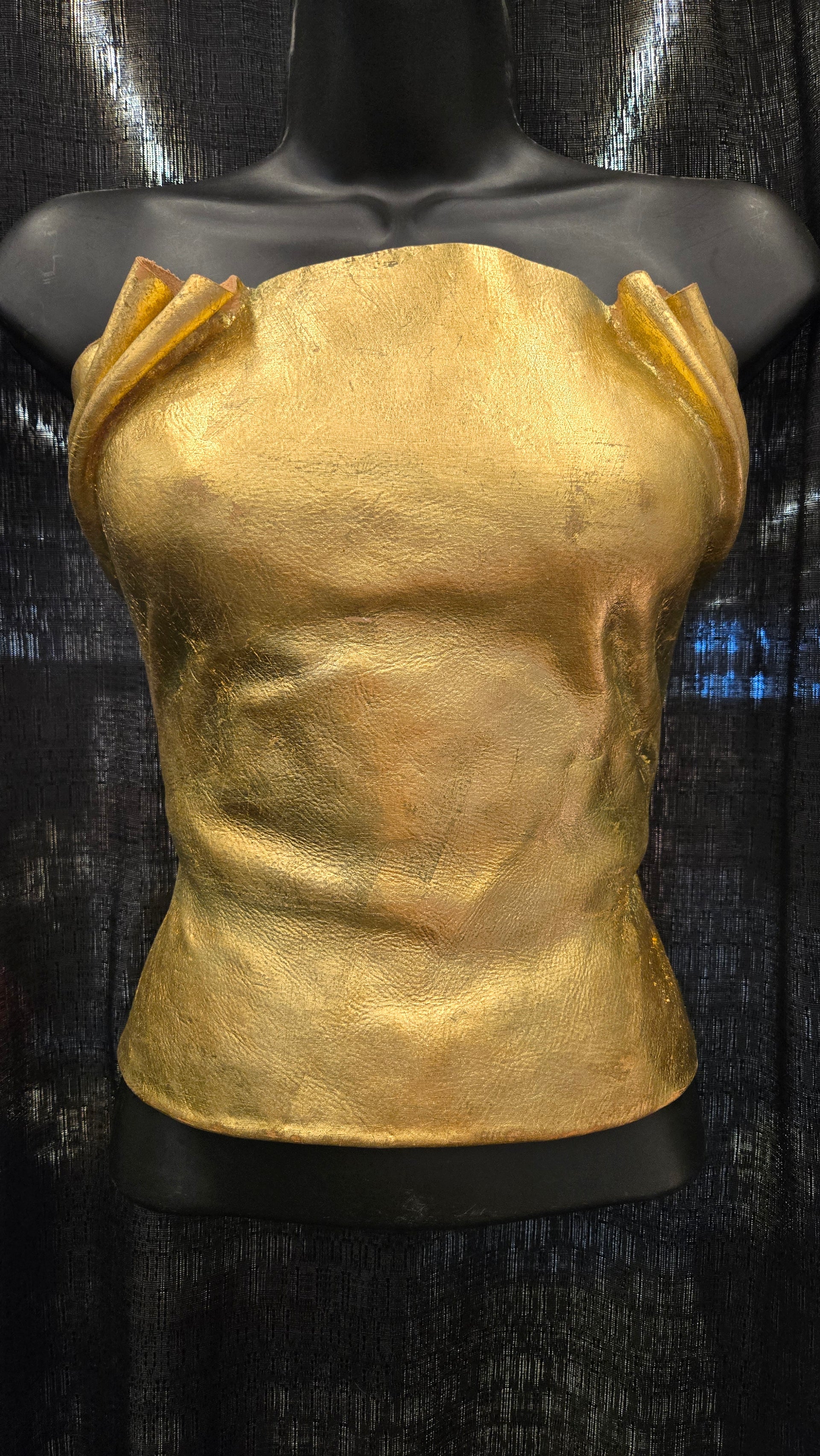 Gold leather overbust